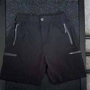 Women's Black Athletic Shorts with Zippered Pockets